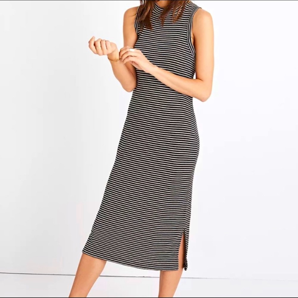Madewell Ribbed Mockneck Midi Dress - Fall Fashion